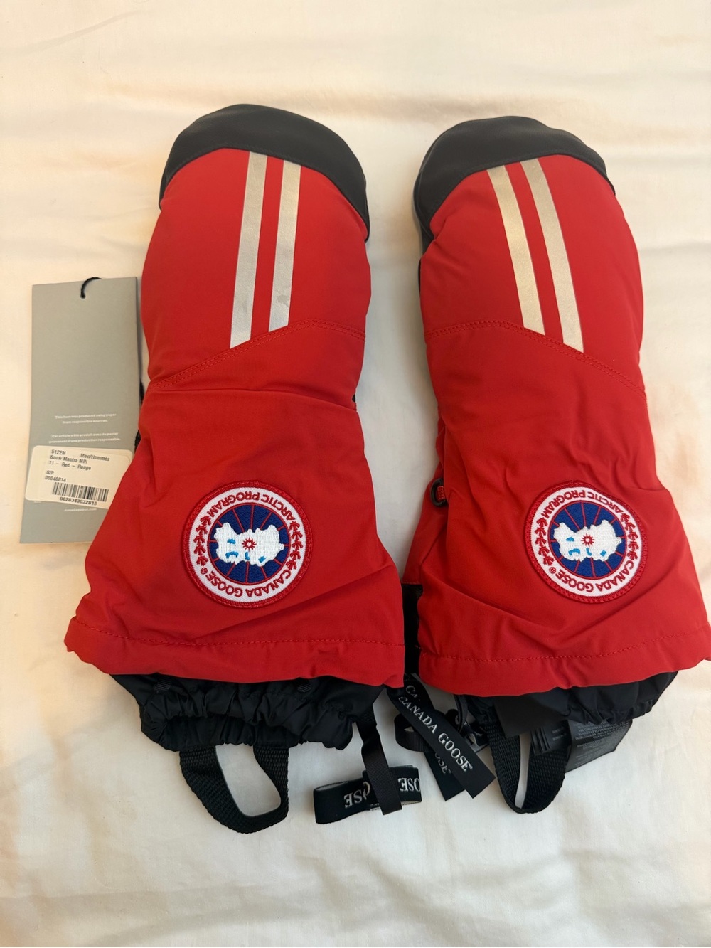 Canada Goose Red and Black Snow Mantra Mitts